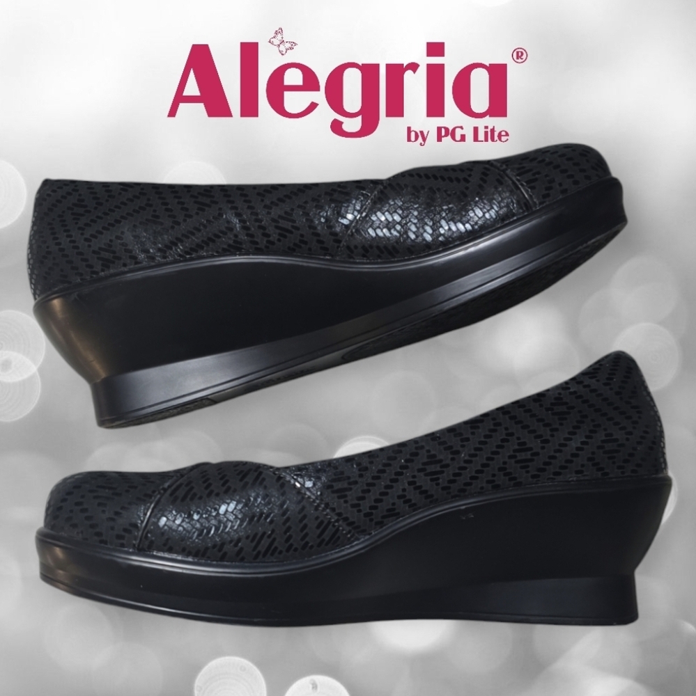 Alegria Women's Flirt Wedges Black Dazzler 8